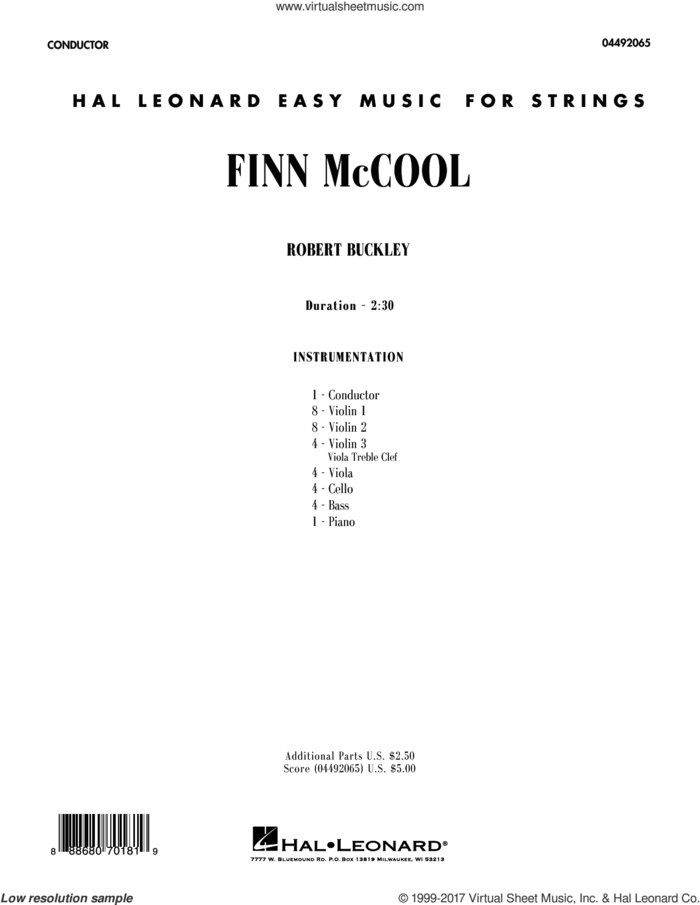 Finn McCool (COMPLETE) sheet music for orchestra by Robert Buckley, intermediate skill level