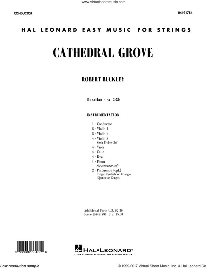 Cathedral Grove (COMPLETE) sheet music for orchestra by Robert Buckley, intermediate skill level