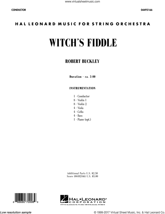 Witch's Fiddle (COMPLETE) sheet music for orchestra by Robert Buckley, intermediate skill level