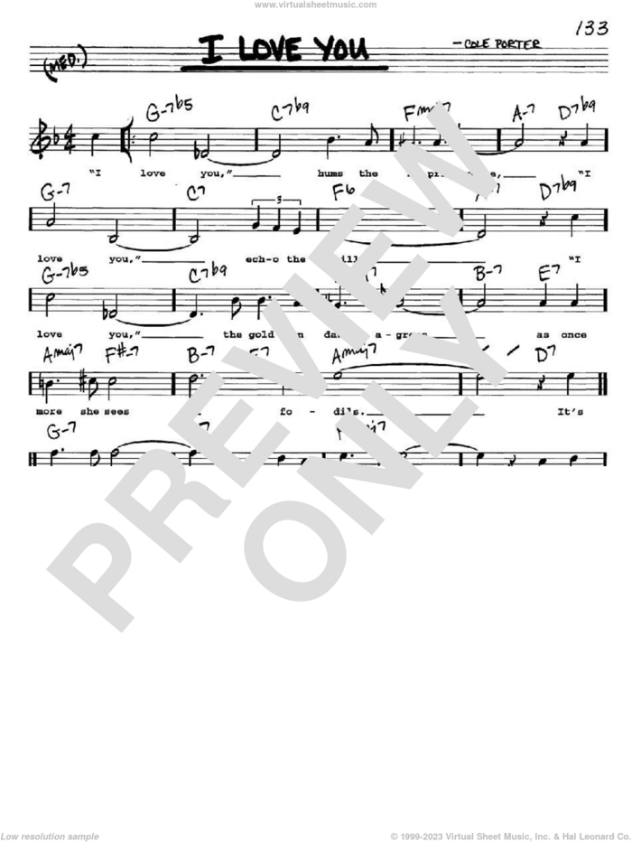 I Love You sheet music for voice and other instruments  by Cole Porter, intermediate skill level