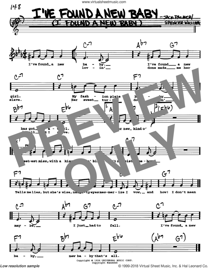 I've Found A New Baby (I Found A New Baby) sheet music for voice and other instruments  by Benny Goodman, Jack Palmer and Spencer Williams, intermediate skill level