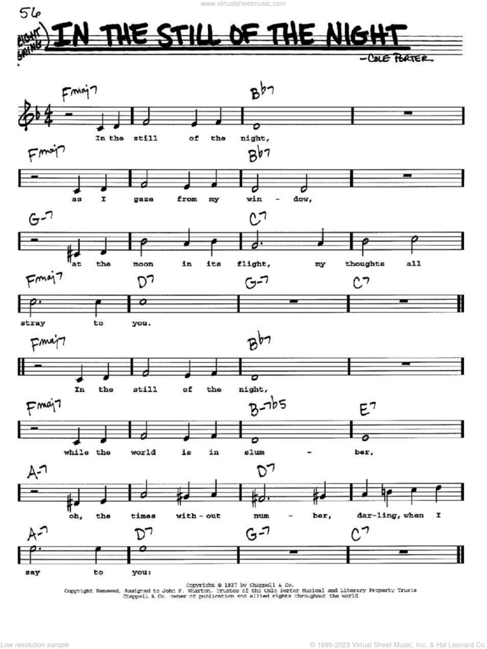 In The Still Of The Night sheet music for voice and other instruments  by Cole Porter, intermediate skill level