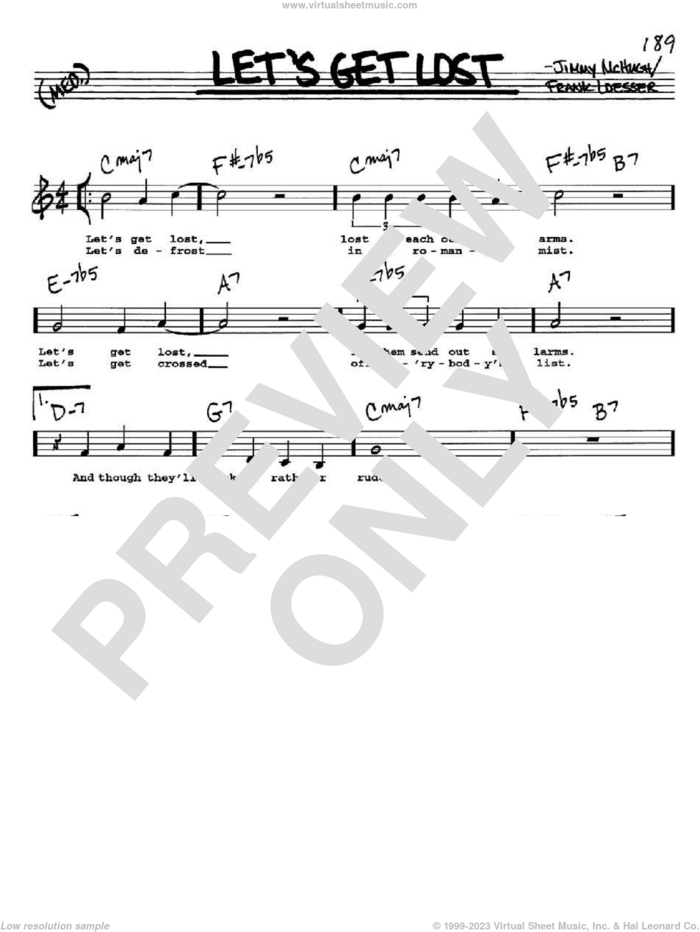 Let's Get Lost sheet music for voice and other instruments  by Frank Loesser and Jimmy McHugh, intermediate skill level