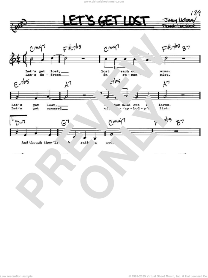 Let's Get Lost sheet music for voice and other instruments  by Frank Loesser and Jimmy McHugh, intermediate skill level