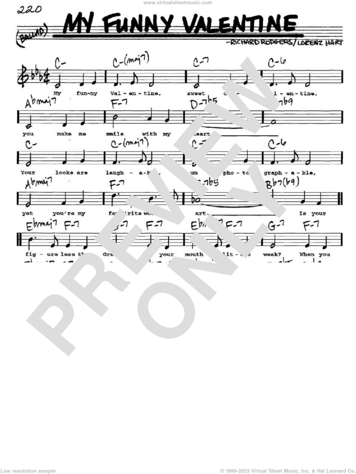My Funny Valentine sheet music (real book with lyrics) (PDF)