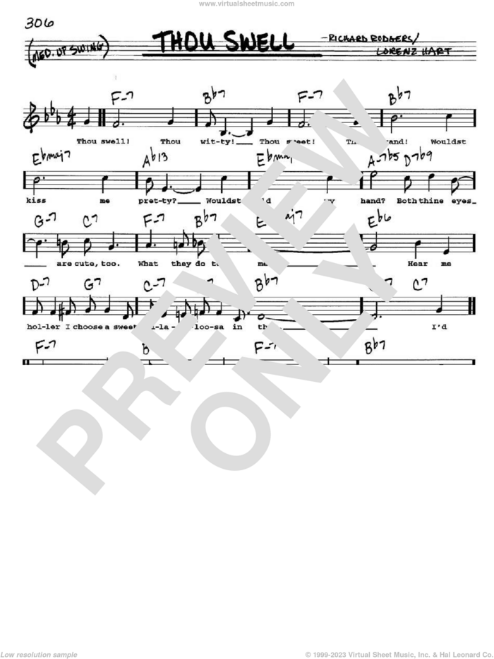 Thou Swell sheet music (real book with lyrics) (PDF)