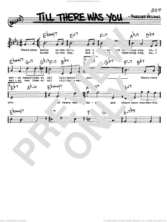 Till There Was You sheet music for voice and other instruments  by The Beatles and Meredith Willson, wedding score, intermediate skill level