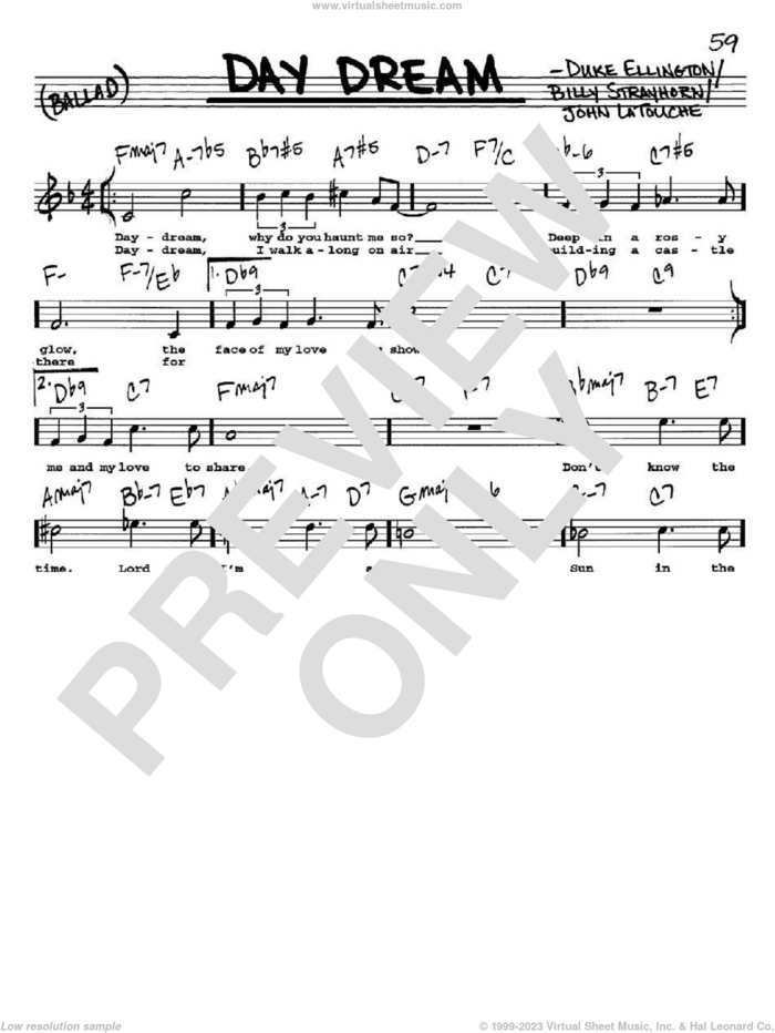 Day Dream sheet music for voice and other instruments  by Duke Ellington, Billy Strayhorn and John Latouche, intermediate skill level