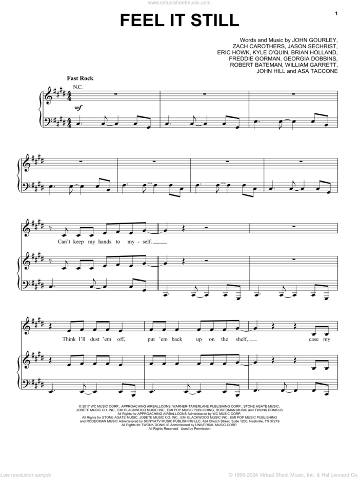 Feel It Still sheet music for voice, piano or guitar by Portugal. The Man, intermediate skill level
