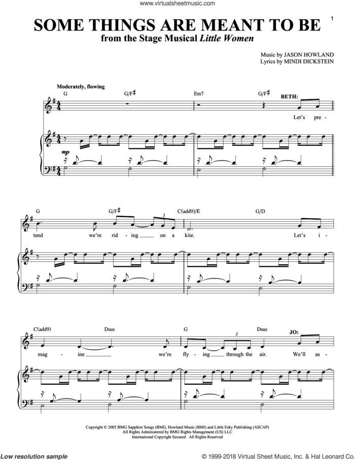 Some Things Are Meant To Be sheet music for two voices and piano by Jason Howland, Richard Walters and Mindi Dickstein, intermediate skill level