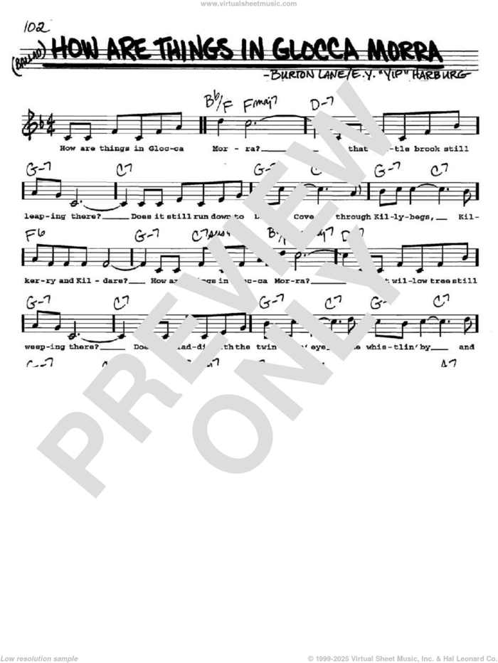 How Are Things In Glocca Morra sheet music for voice and other instruments  by E.Y. Harburg and Burton Lane, intermediate skill level