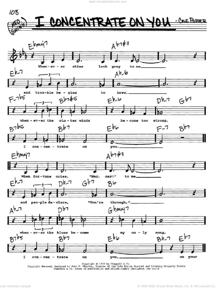 I Concentrate On You sheet music for voice and other instruments  by Cole Porter, intermediate skill level
