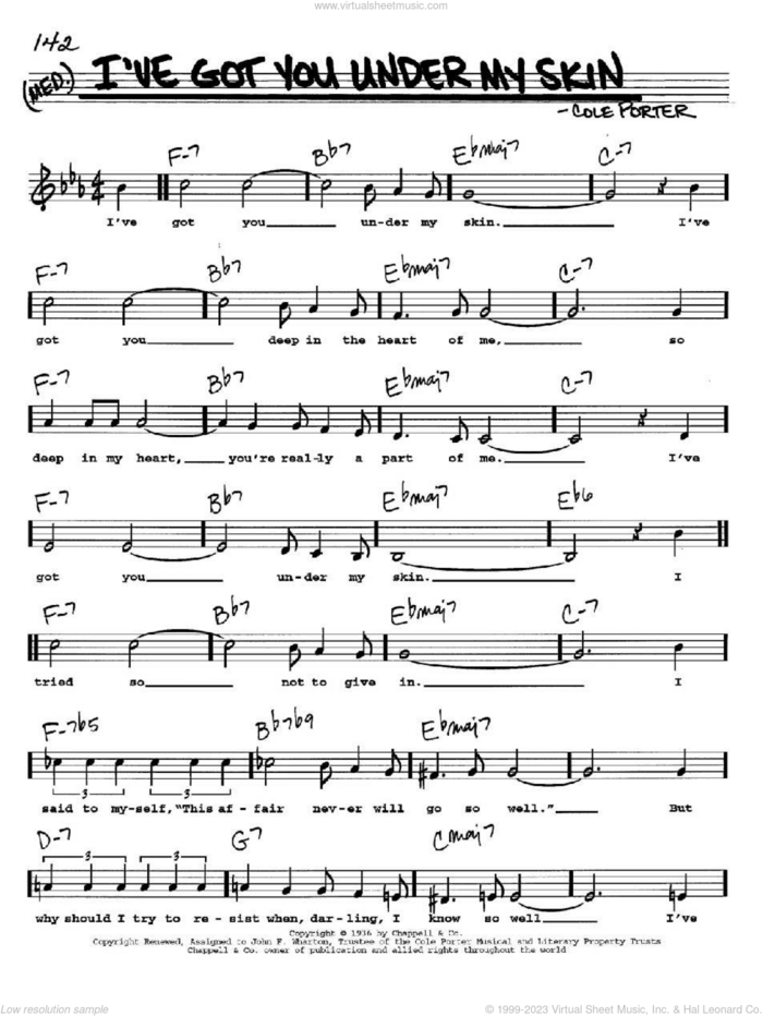 I've Got You Under My Skin sheet music for voice and other instruments  by Cole Porter, intermediate skill level
