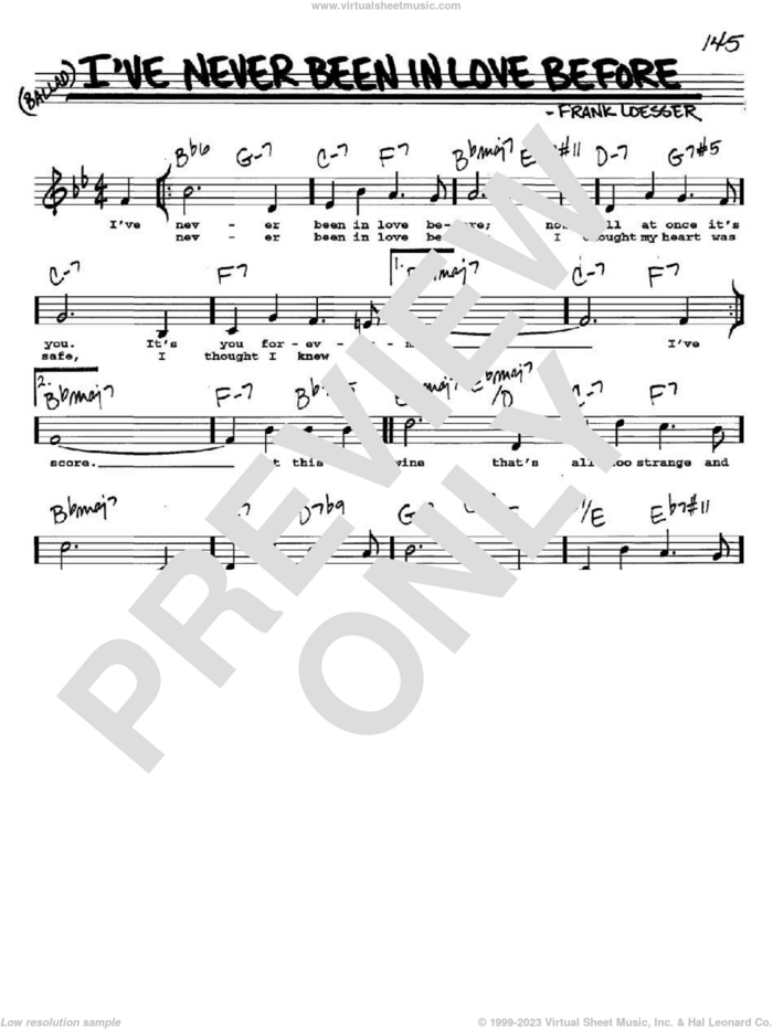 I've Never Been In Love Before sheet music for voice and other instruments  by Frank Loesser, intermediate skill level