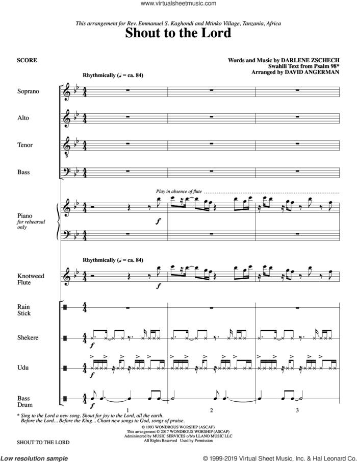 Shout to the Lord (COMPLETE) sheet music for orchestra/band by David Angerman, Carman and Darlene Zschech, intermediate skill level