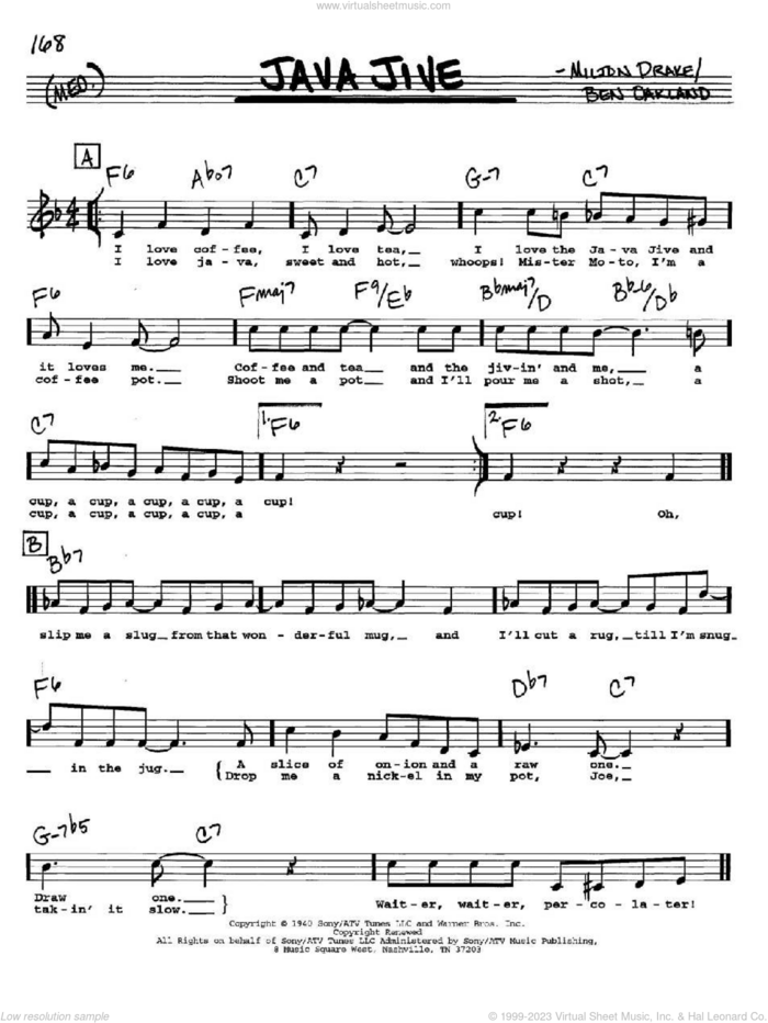 Java Jive sheet music for voice and other instruments  by The Ink Spots, Ben Oakland and Milton Drake, intermediate skill level