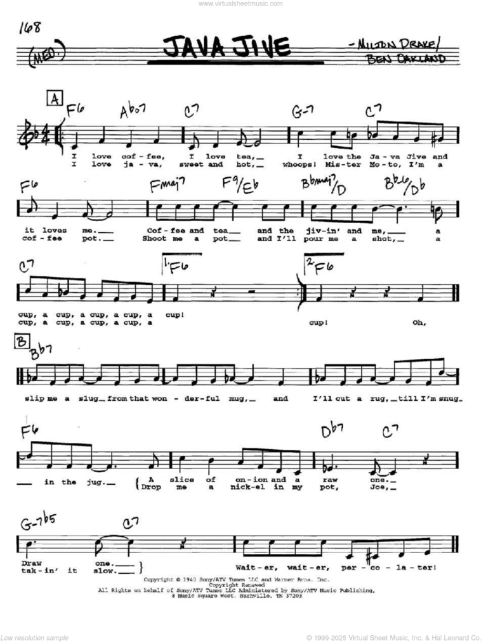 Java Jive sheet music for voice and other instruments  by The Ink Spots, Ben Oakland and Milton Drake, intermediate skill level