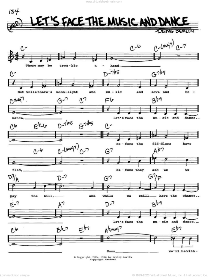 Let's Face The Music And Dance sheet music for voice and other instruments  by Irving Berlin, intermediate skill level
