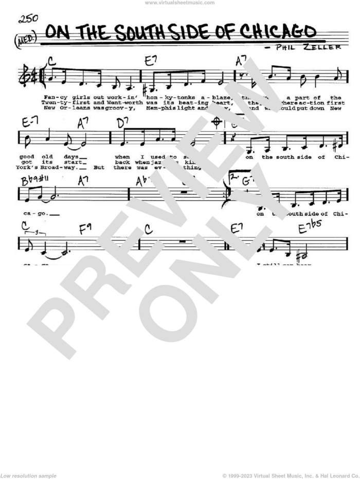 On The South Side Of Chicago sheet music for voice and other instruments  by Phil Zeller, intermediate skill level