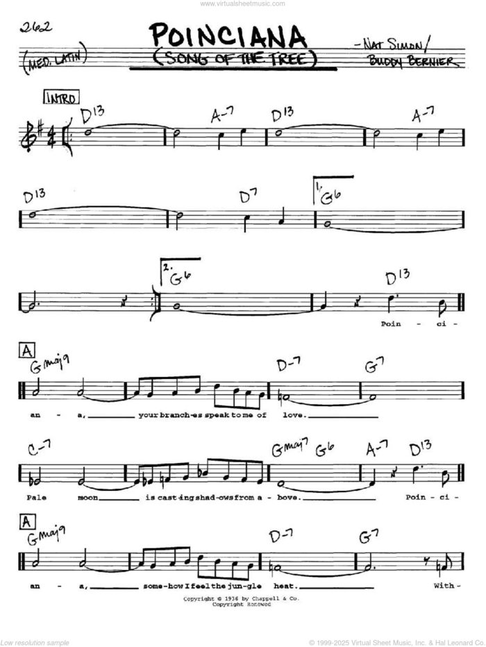 Poinciana (Song Of The Tree) sheet music for voice and other instruments  by Buddy Bernier and Nat Simon, intermediate skill level