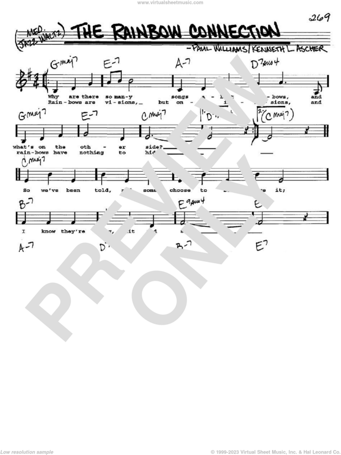 The Rainbow Connection sheet music for voice and other instruments  by Paul Williams and Kenneth L. Ascher, intermediate skill level