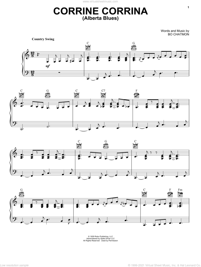 Alberta sheet music for voice, piano or guitar by Eric Clapton and Huddie Ledbetter, intermediate skill level