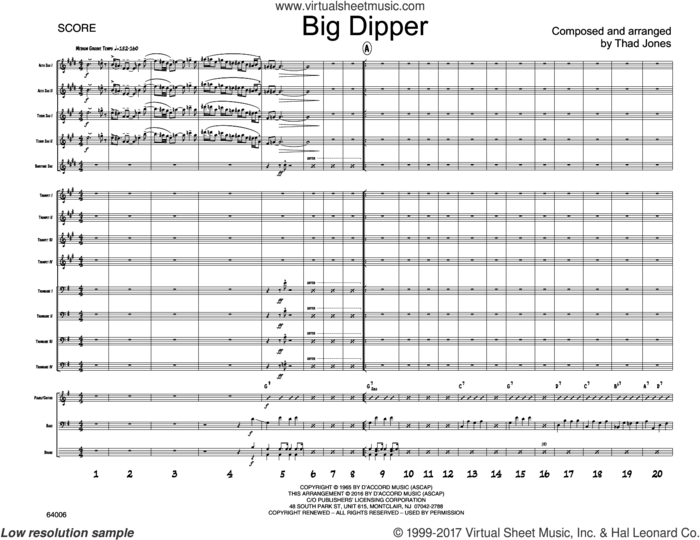 Big Dipper (COMPLETE) sheet music for jazz band by Thad Jones, intermediate skill level