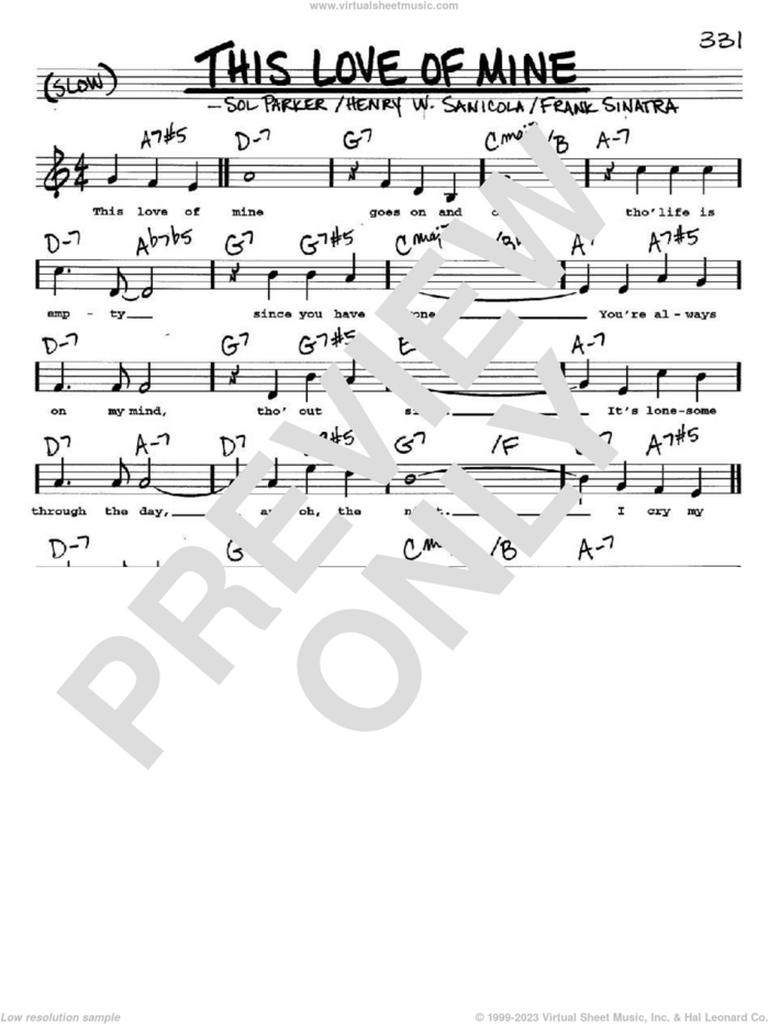 This Love Of Mine sheet music for voice and other instruments  by Frank Sinatra, Henry W. Sanicola and Sol Parker, intermediate skill level