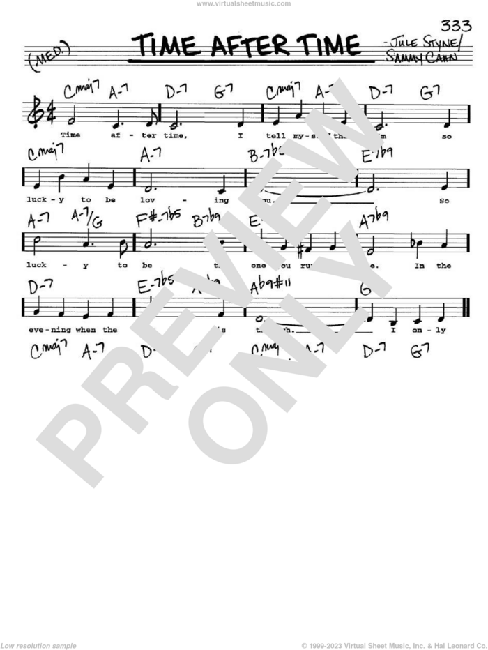 Time After Time sheet music for voice and other instruments  by Sammy Cahn and Jule Styne, intermediate skill level