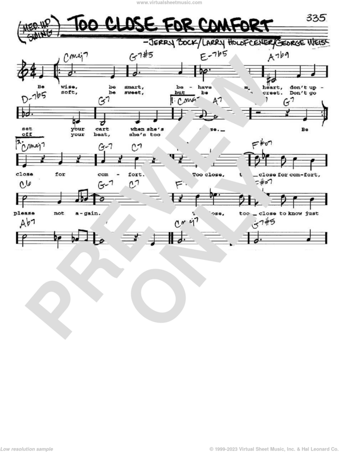 Too Close For Comfort sheet music (real book with lyrics) (PDF)