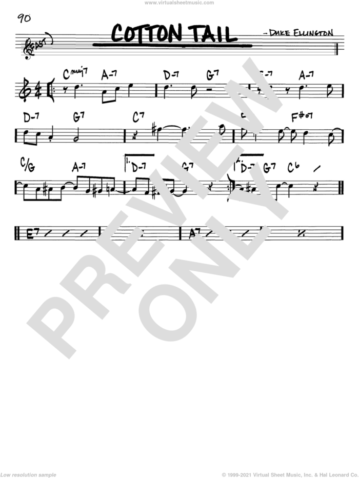 Cotton Tail sheet music for voice and other instruments (in Bb) by Duke Ellington, intermediate skill level