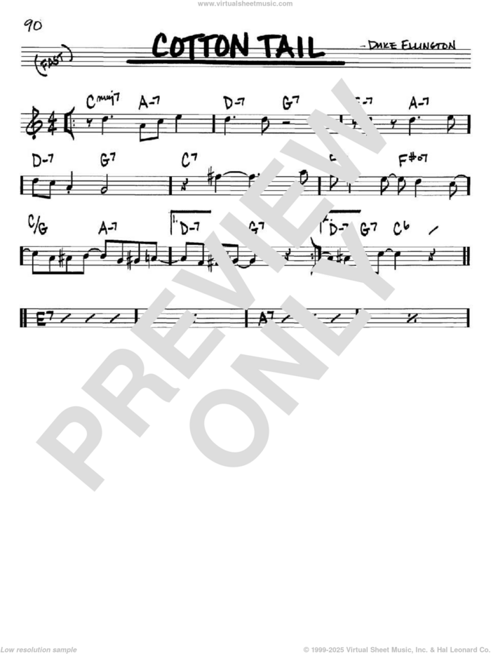 Cotton Tail sheet music for voice and other instruments (in Bb) by Duke Ellington, intermediate skill level