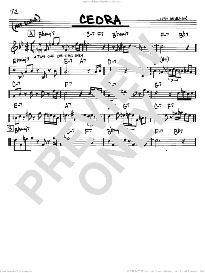 Ceora sheet music for voice and other instruments (in Bb) by Lee Morgan, intermediate skill level