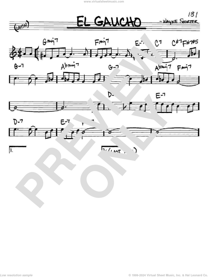El Gaucho sheet music for voice and other instruments (in Bb) by Wayne Shorter, intermediate skill level