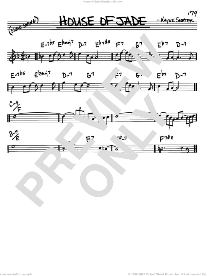 House Of Jade sheet music for voice and other instruments (in Bb) by Wayne Shorter, intermediate skill level