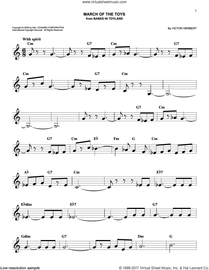 March Of The Toys sheet music for voice and other instruments (fake book) by Victor Herbert, intermediate skill level