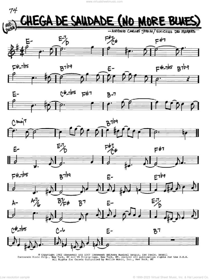 Chega De Saudade (No More Blues) sheet music for voice and other instruments (in Bb) by Antonio Carlos Jobim, Jessie Cavanaugh, Jon Hendricks and Vinicius de Moraes, intermediate skill level