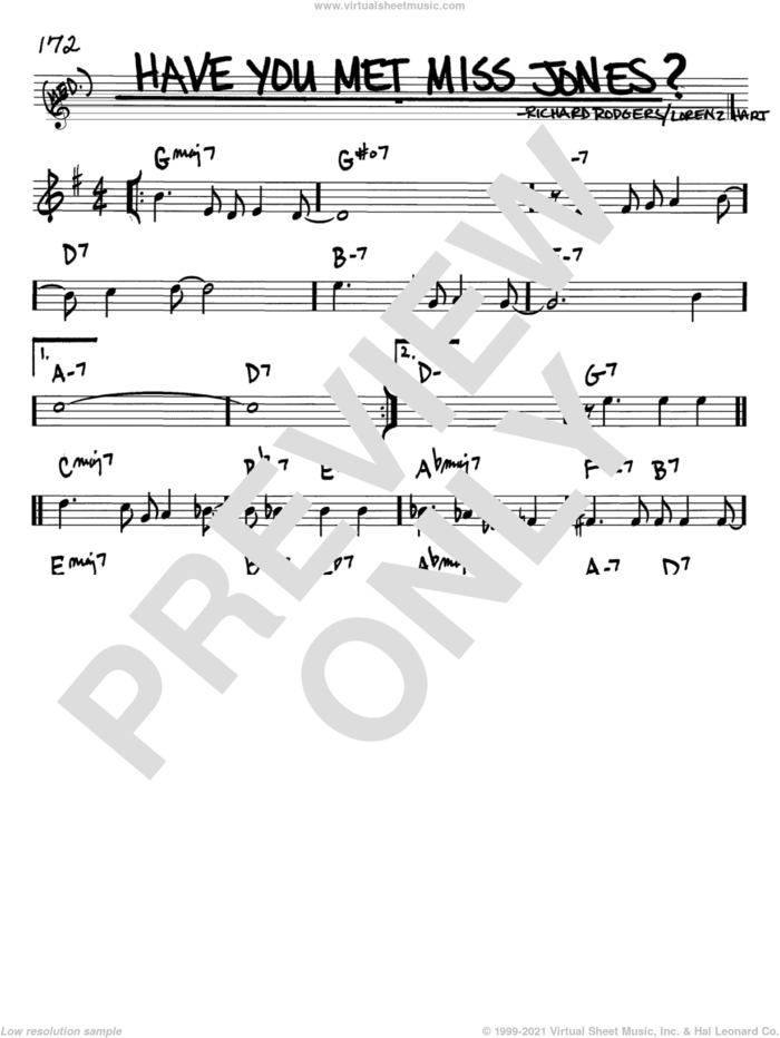 Have You Met Miss Jones? sheet music for voice and other instruments (in Bb) by Rodgers & Hart, Lorenz Hart and Richard Rodgers, intermediate skill level