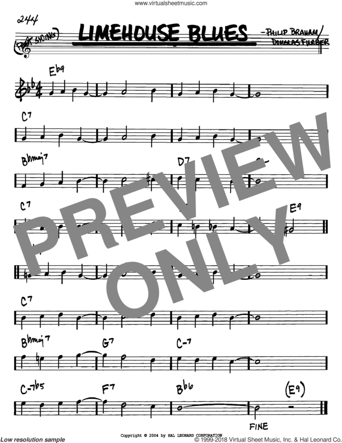 Limehouse Blues sheet music for voice and other instruments (in Bb) by Douglas Furber and Philip Braham, intermediate skill level