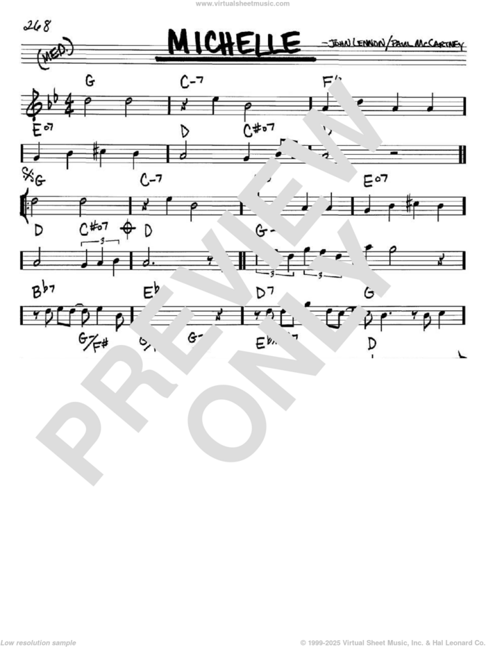 Michelle sheet music for voice and other instruments (in Bb) by The Beatles, John Lennon and Paul McCartney, intermediate skill level