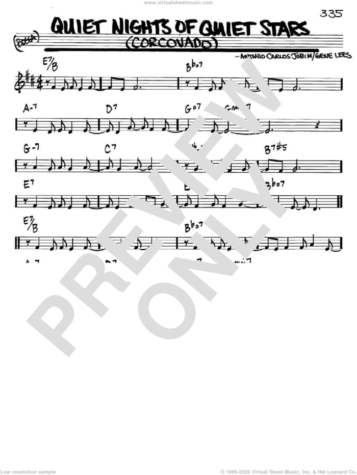 Quiet Nights Of Quiet Stars (Corcovado) sheet music for voice and other instruments (in Bb) by Antonio Carlos Jobim, Andy Williams and Eugene John Lees, intermediate skill level