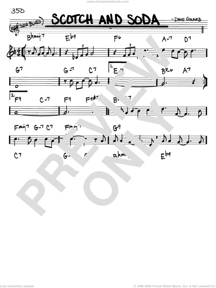 Scotch And Soda sheet music for voice and other instruments (in Bb) by The Kingston Trio and Dave Guard, intermediate skill level