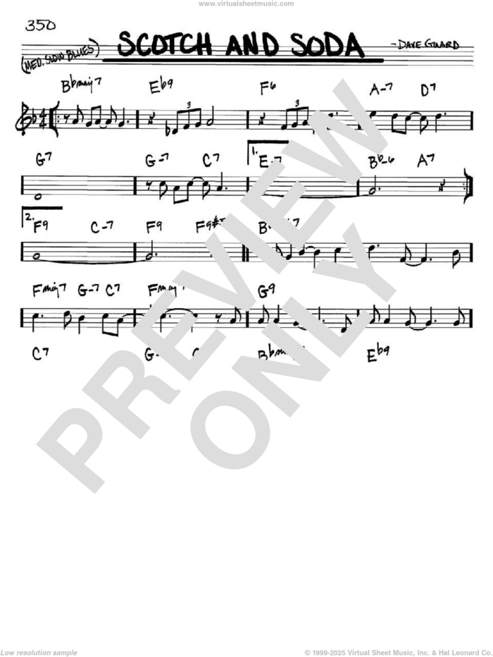 Scotch And Soda sheet music for voice and other instruments (in Bb) by The Kingston Trio and Dave Guard, intermediate skill level