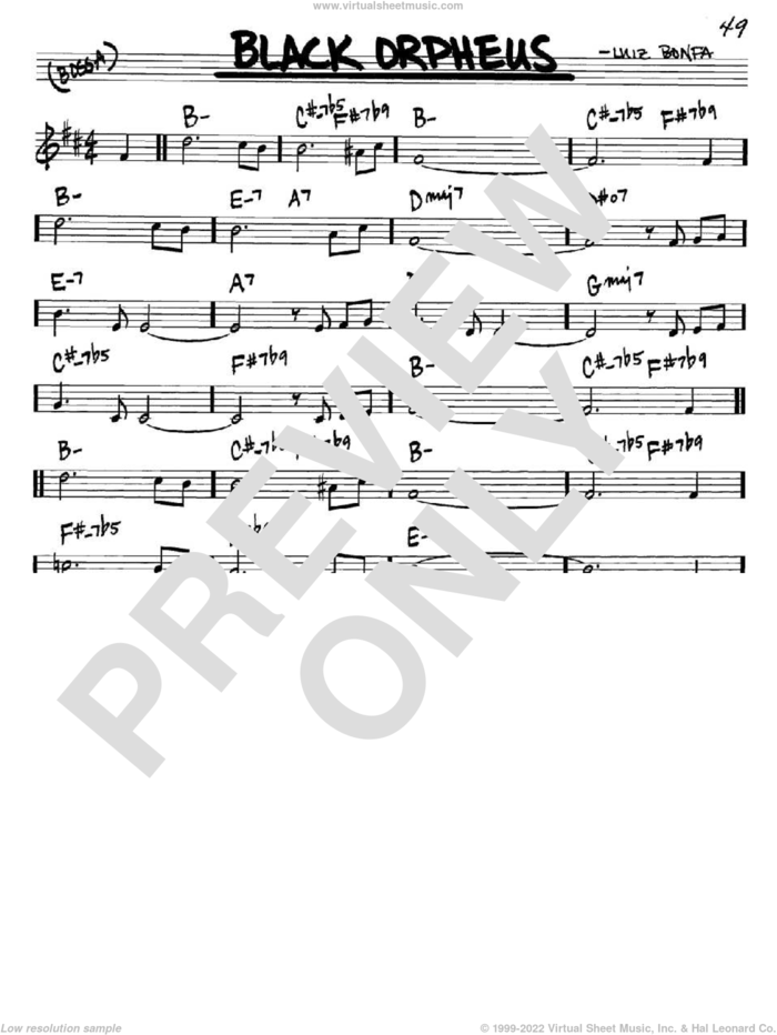 Black Orpheus sheet music for voice and other instruments (in Bb) by Luiz Bonfa, intermediate skill level