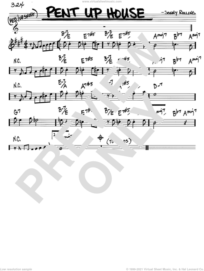 Pent Up House sheet music for voice and other instruments (in Bb) by Sonny Rollins, intermediate skill level