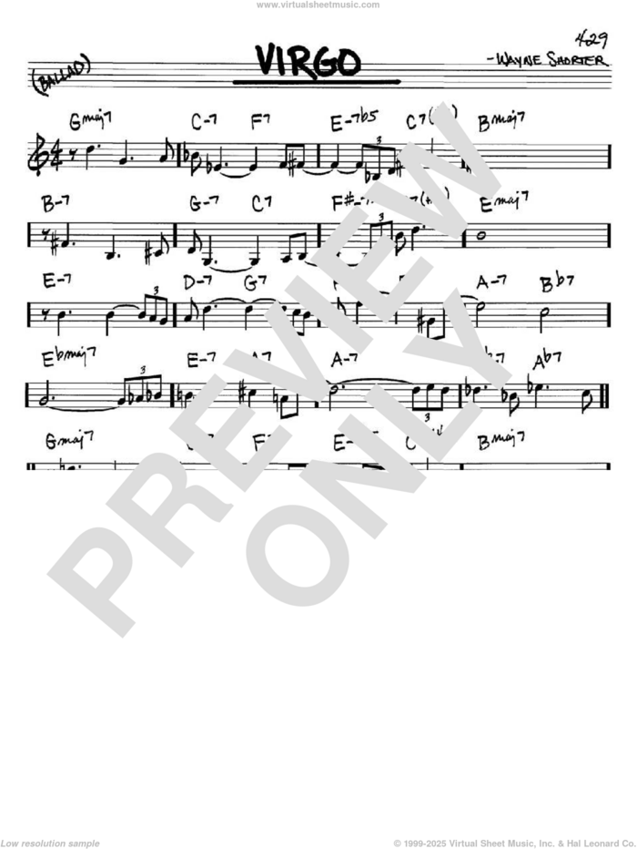 Virgo sheet music for voice and other instruments (in Bb) by Wayne Shorter, intermediate skill level