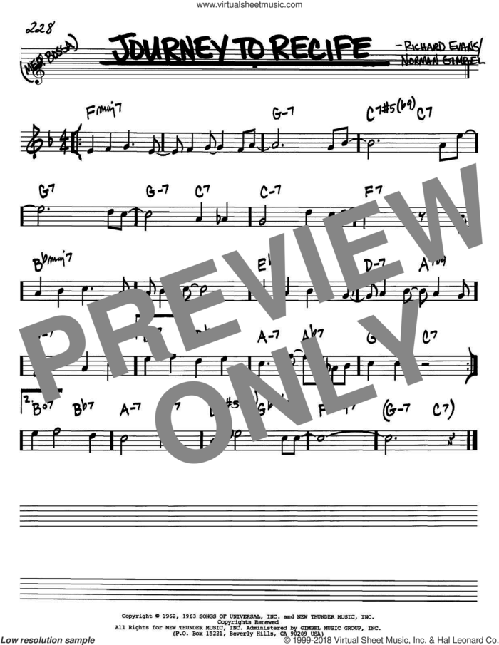 Journey To Recife sheet music for voice and other instruments (in Bb) by Norman Gimbel and Richard Evans, intermediate skill level