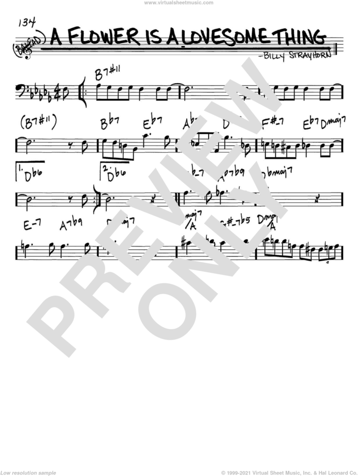 A Flower Is A Lovesome Thing sheet music for voice and other instruments (bass clef) by Billy Strayhorn, intermediate skill level