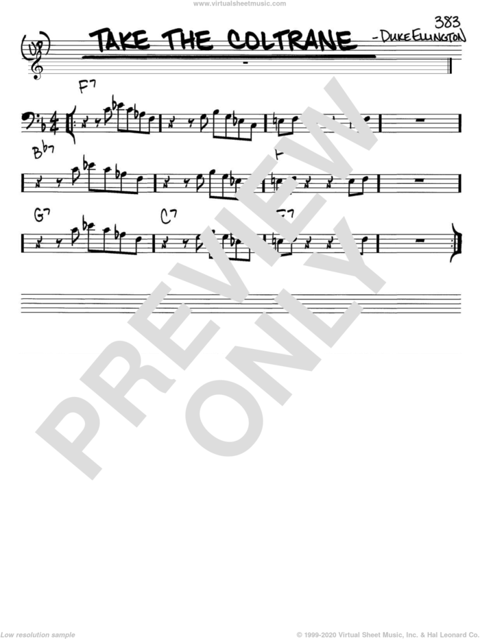 Take The Coltrane sheet music for voice and other instruments (bass clef) by Duke Ellington, intermediate skill level