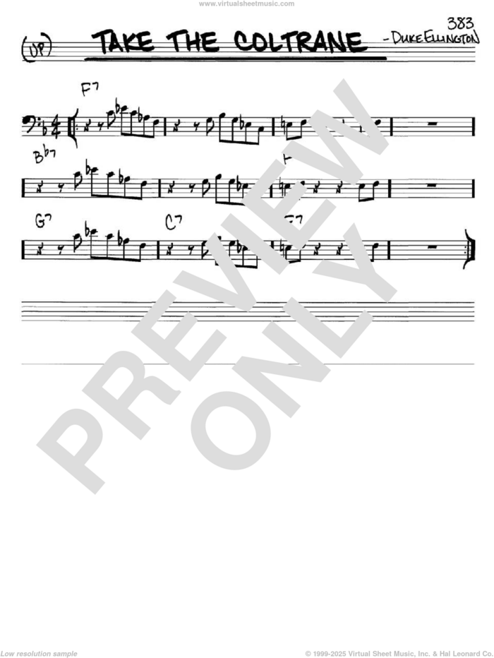 Take The Coltrane sheet music for voice and other instruments (bass clef) by Duke Ellington, intermediate skill level